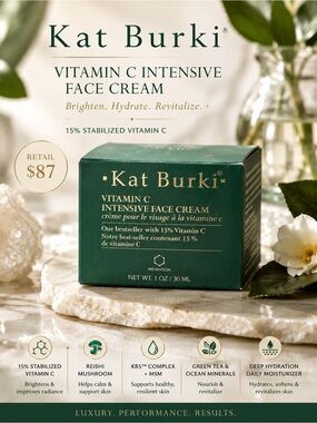 Kat Burki Vitamin C Intensive Face Cream 1 oz NEW $87